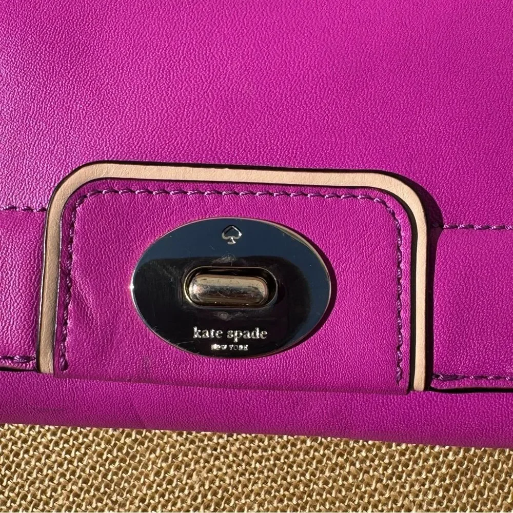 Kate Spade Juliana Hampton Road Pink/Fuchsia Leather WOC Crossbody Clutch